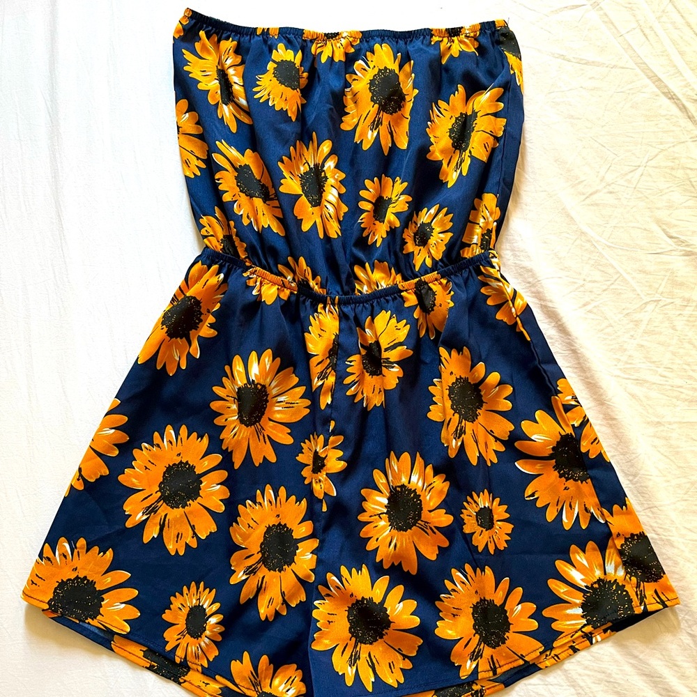 Sunflower sleeveless romper